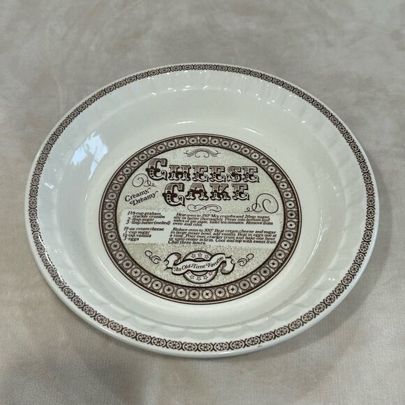 Royal China Jeannette Cheesecake Ceramic Pie Dish Creamy Dreamy Directions - Picture 10 of 12
